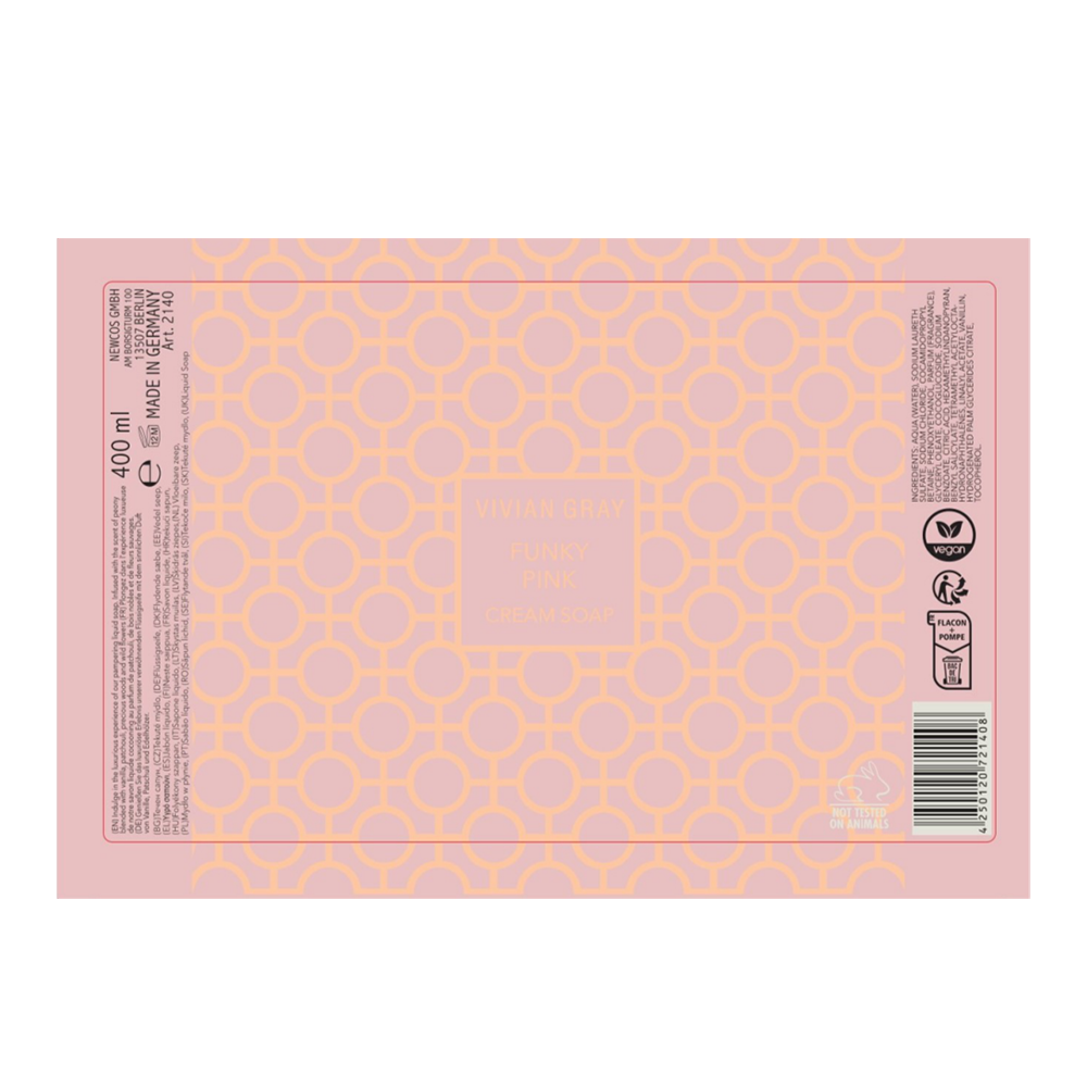 VIVIAN GRAY Крем-мыло, вызывающий-розовый / Vivian Gray Geometrical Cream Soap Funky Pink 400 мл, фото 2