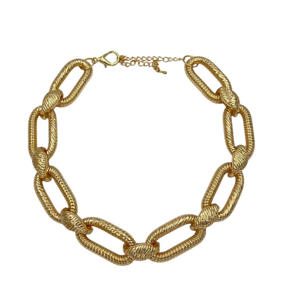 IWOU PROFESSIONAL Ожерелье Цепь якорная рифленая в золоте, фото 1