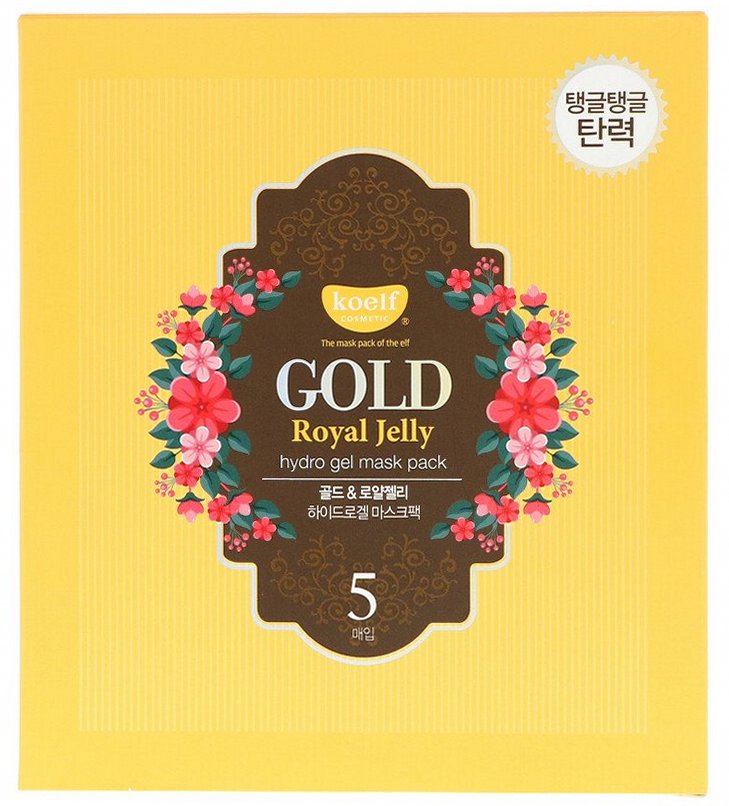 

KOELF Маска гидрогелевая с коллоидным золотом и пчелиным маточным молочком для лица 5 шт