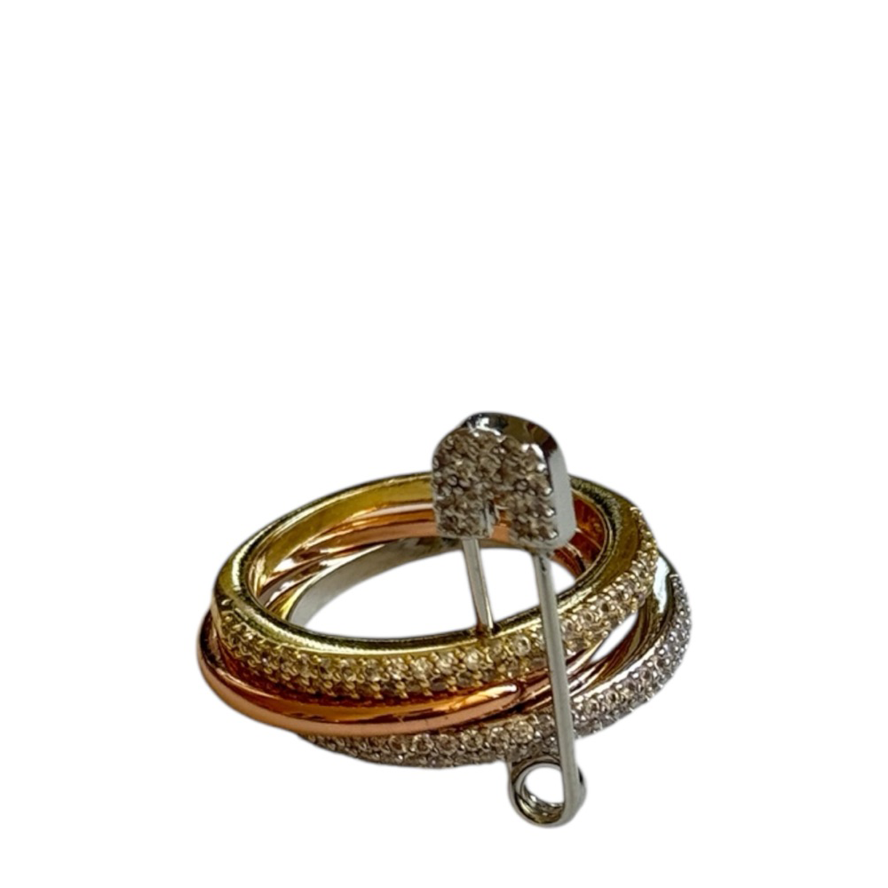 IWOU PROFESSIONAL Кольцо биколор с булавкой (золотистое), фото 1