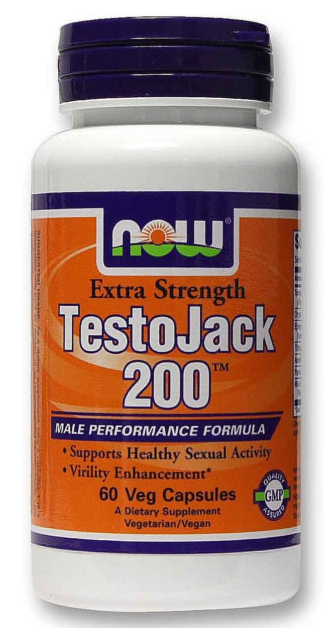 NOW FOODS Добавка биологически активная к пище Тесто Джек 200 /TESTO JACK 200 EXTRA STR 60 капсул
