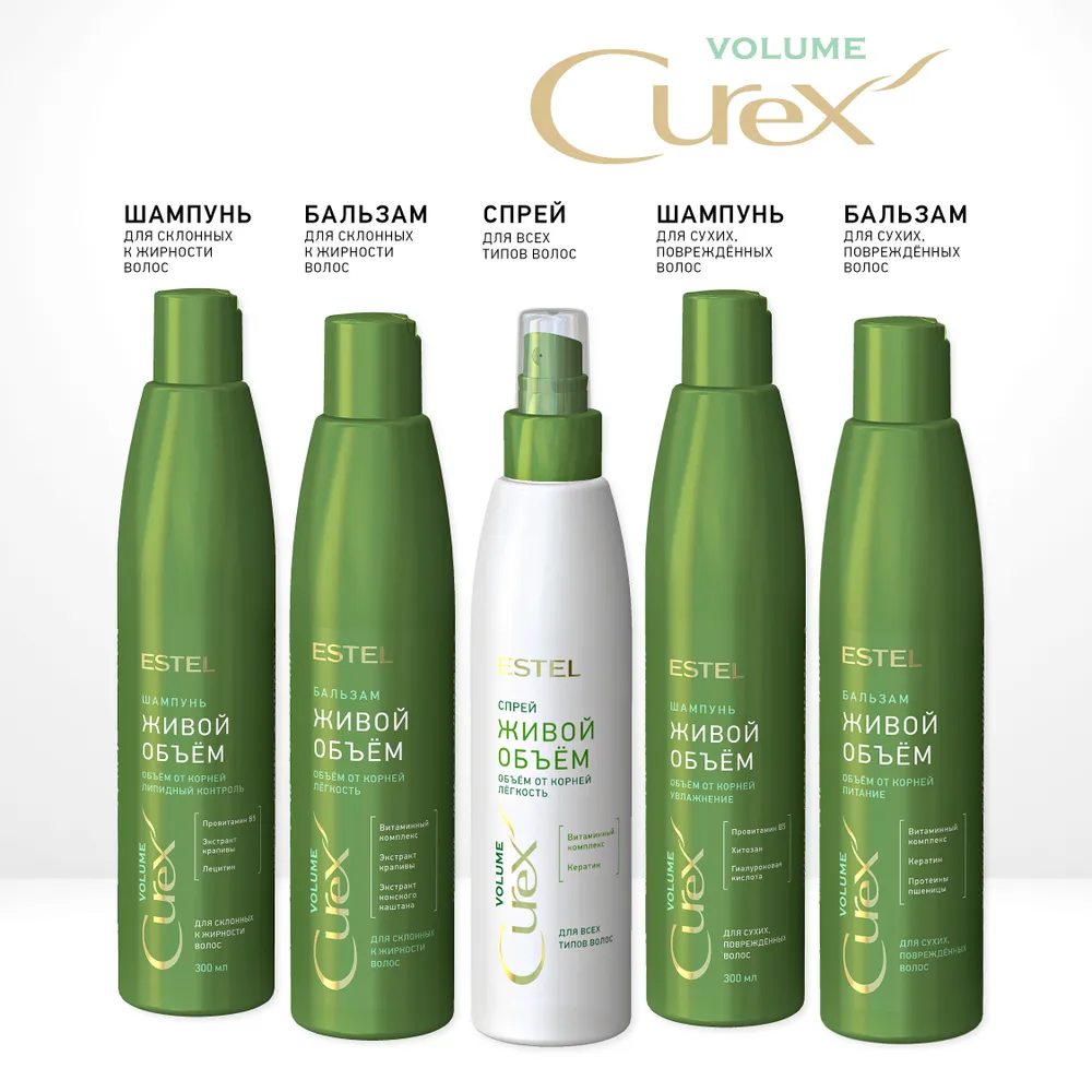 ESTEL PROFESSIONAL Шампунь для придания объема сухих и поврежденных волос / Curex Volume 300 мл, фото 4