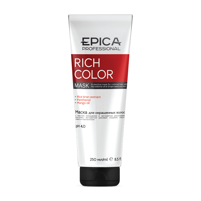 EPICA PROFESSIONAL Маска для окрашенных волос / Rich Color 250 мл альгинатная маска для лица и тела с экстрактом виноградных косточек 1126011 1000 г