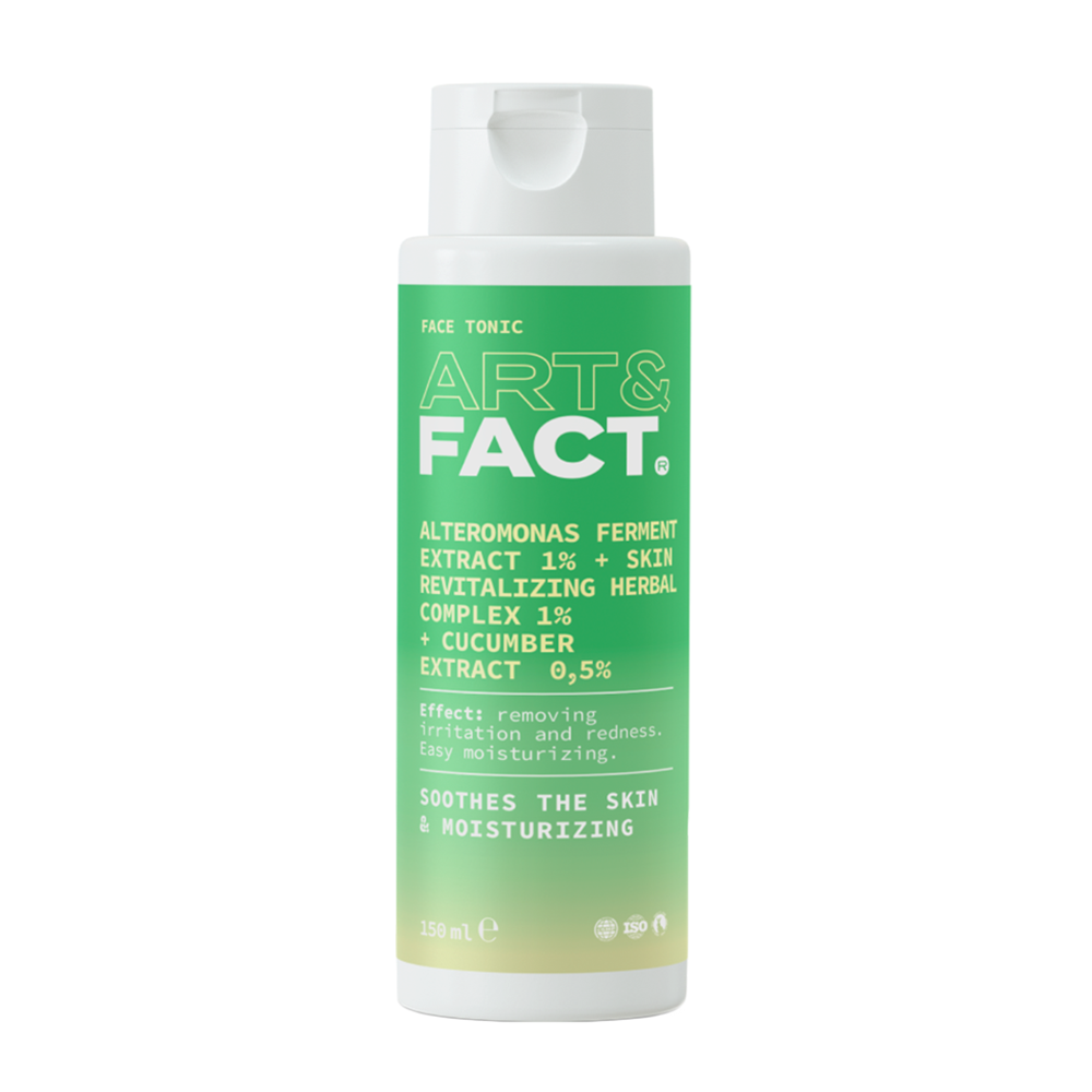 ART&FACT Тоник увлажняющий успокаивающий для лица / Alteromonas Ferment 1%+Skin Revitalizing Herbal 1%+cucumber 0,5% 150 мл