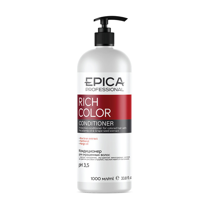 EPICA PROFESSIONAL Кондиционер для окрашенных волос / Rich Color 1000 мл кондиционер для окрашенных в пепельный и седых волос благородство серебра silverati conditioner or187 1000 мл