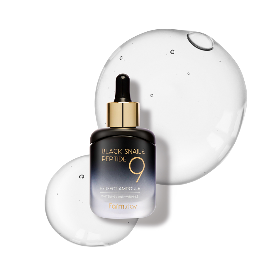 FARMSTAY Сыворотка омолаживающая для лица с пептидами и муцином черной улитки / Black Snail & Peptide9 Perfect Ampoule 35 мл, фото 3