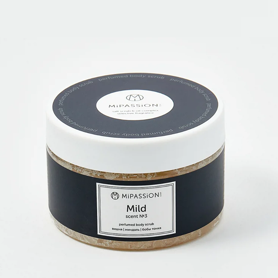 MIPASSIONcorp Скраб парфюмированный, вишня, миндаль, бобы тонка / Mild MiPASSiON 250 мл, фото 2