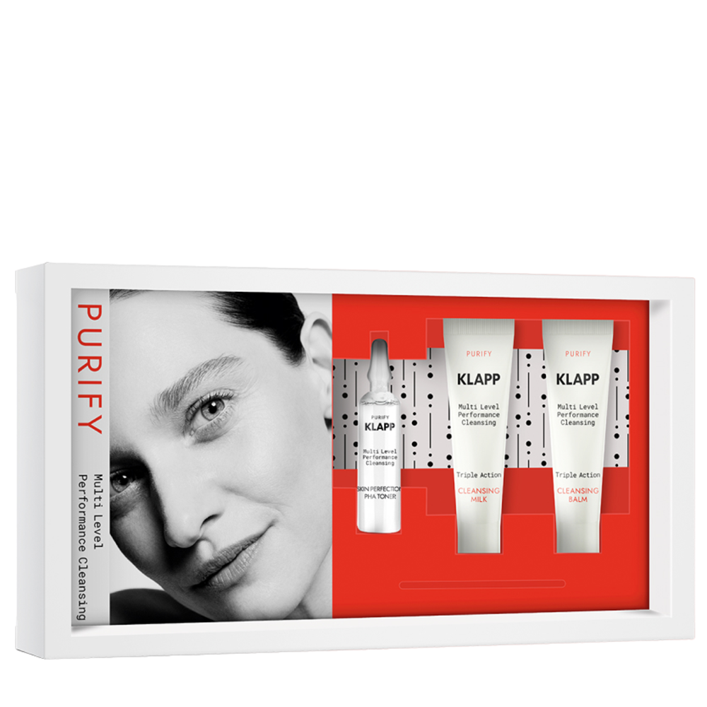 

KLAPP Набор для лица (молочко 5 мл + бальзам 5 мл + тоник 5 мл) CORE Purify Multi Level Performance Cleansing