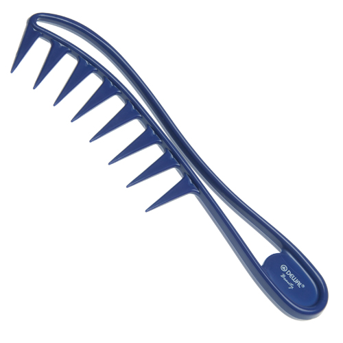 DEWAL BEAUTY Гребень с ручкой, синий 20 см delight расчёска противоблошиная с эргономичной ручкой 67 зубьев 13 мм
