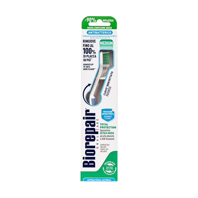 BIOREPAIR Щетка зубная для комплексной защиты изогнутая, голубая / Biorepair CURVE Protezione Totale