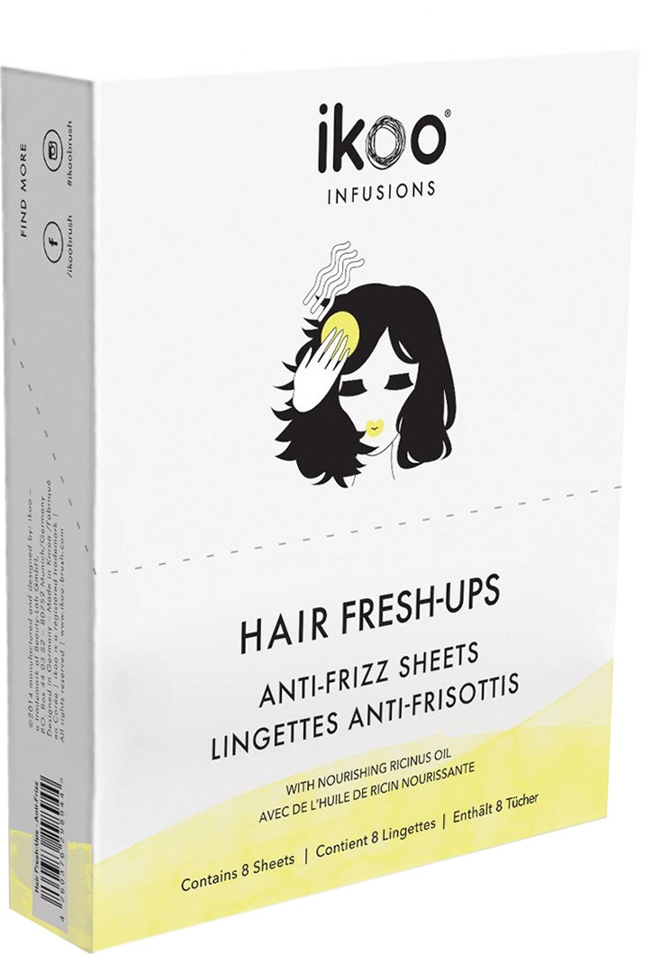 IKOO IKOO Салфетки разглаживающие для волнистых, пушащихся и кудрявых волос / Hair Fresh-Ups Anti-Frizz Sheets 8*5 г