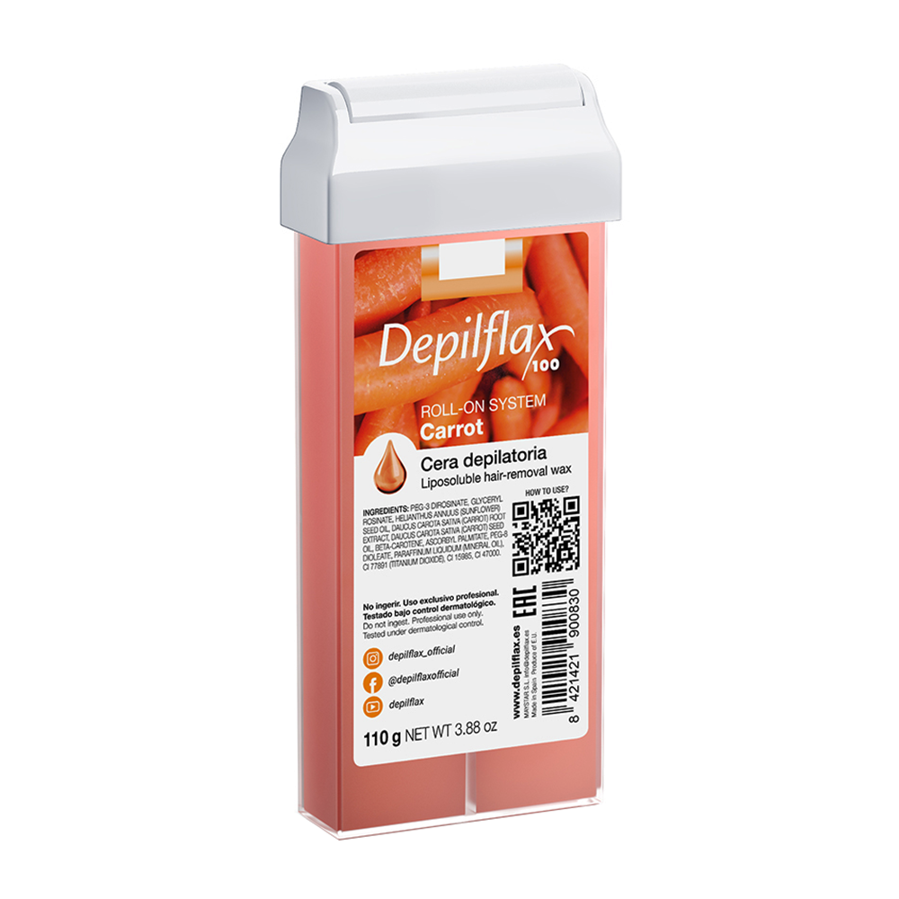 DEPILFLAX 100 Воск для депиляции в картридже, морковь 110 г 100pcs красочный боб воск запечатывающий воск специальная грязь для конверта штамп приглашение письмо дополнительная запечатывающая воск