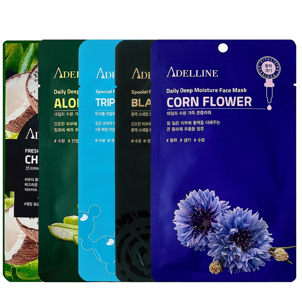 

ADELLINE Набор тканевых масок для лица / Adelline Set Of Face Masks 10*20 гр