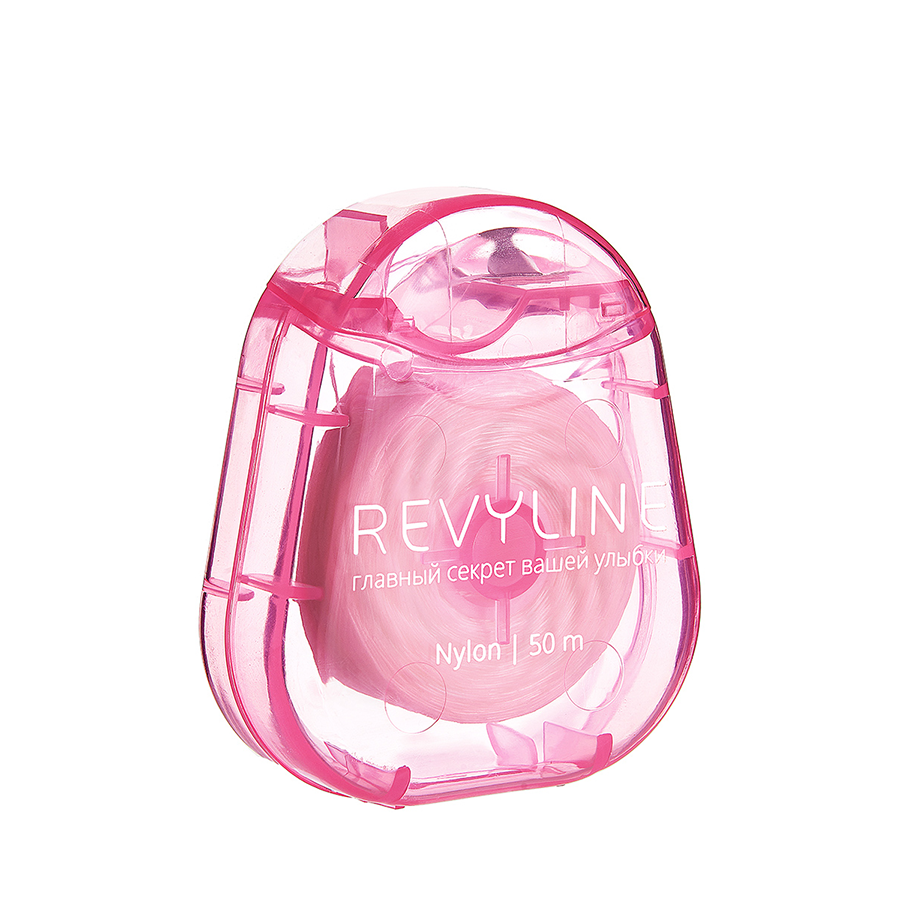 REVYLINE Нить зубная вощеная, нейлон, 50 м, розовая / Bubble Gum, фото 4