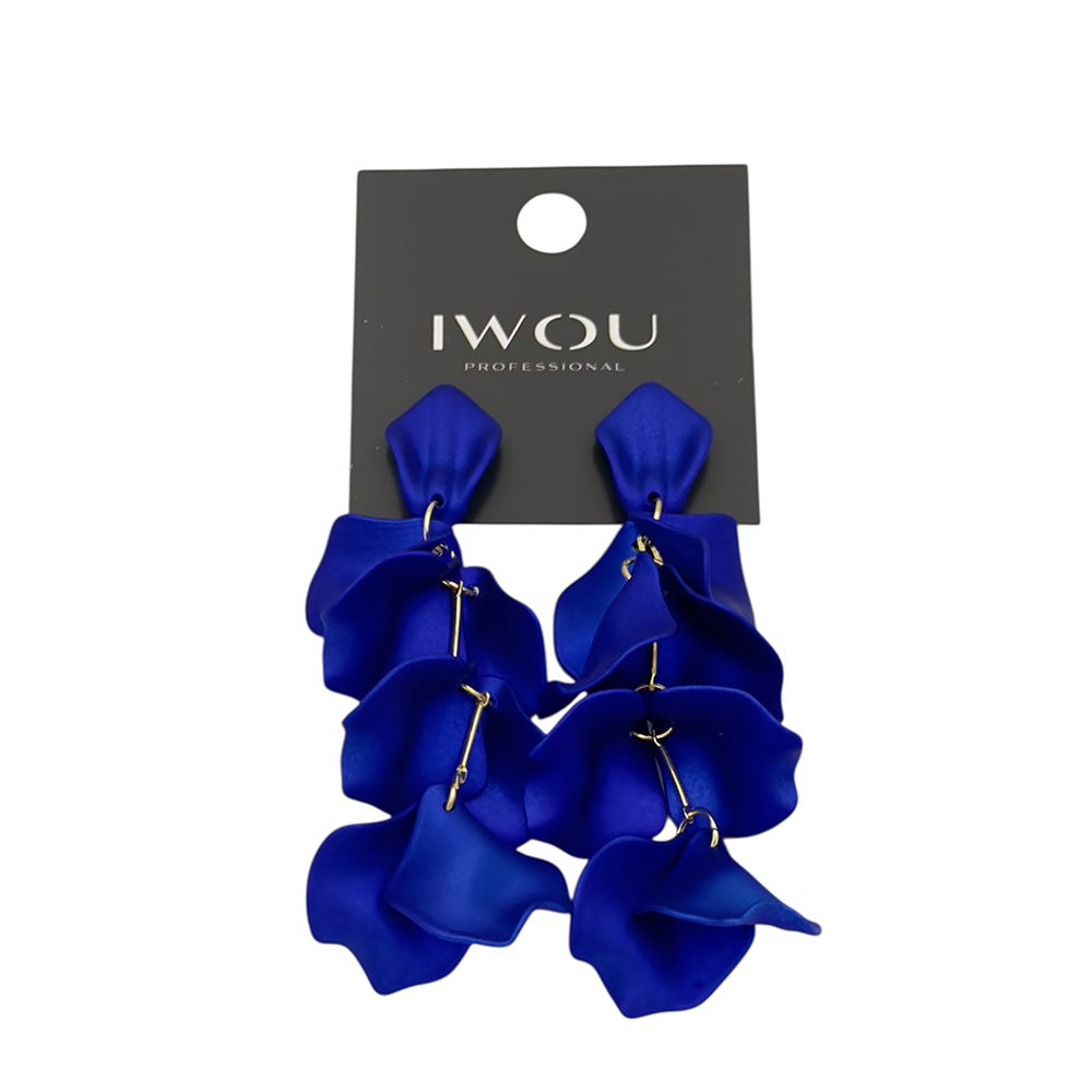 IWOU PROFESSIONAL Серьги Танцующие лепестки индиго, фото 1