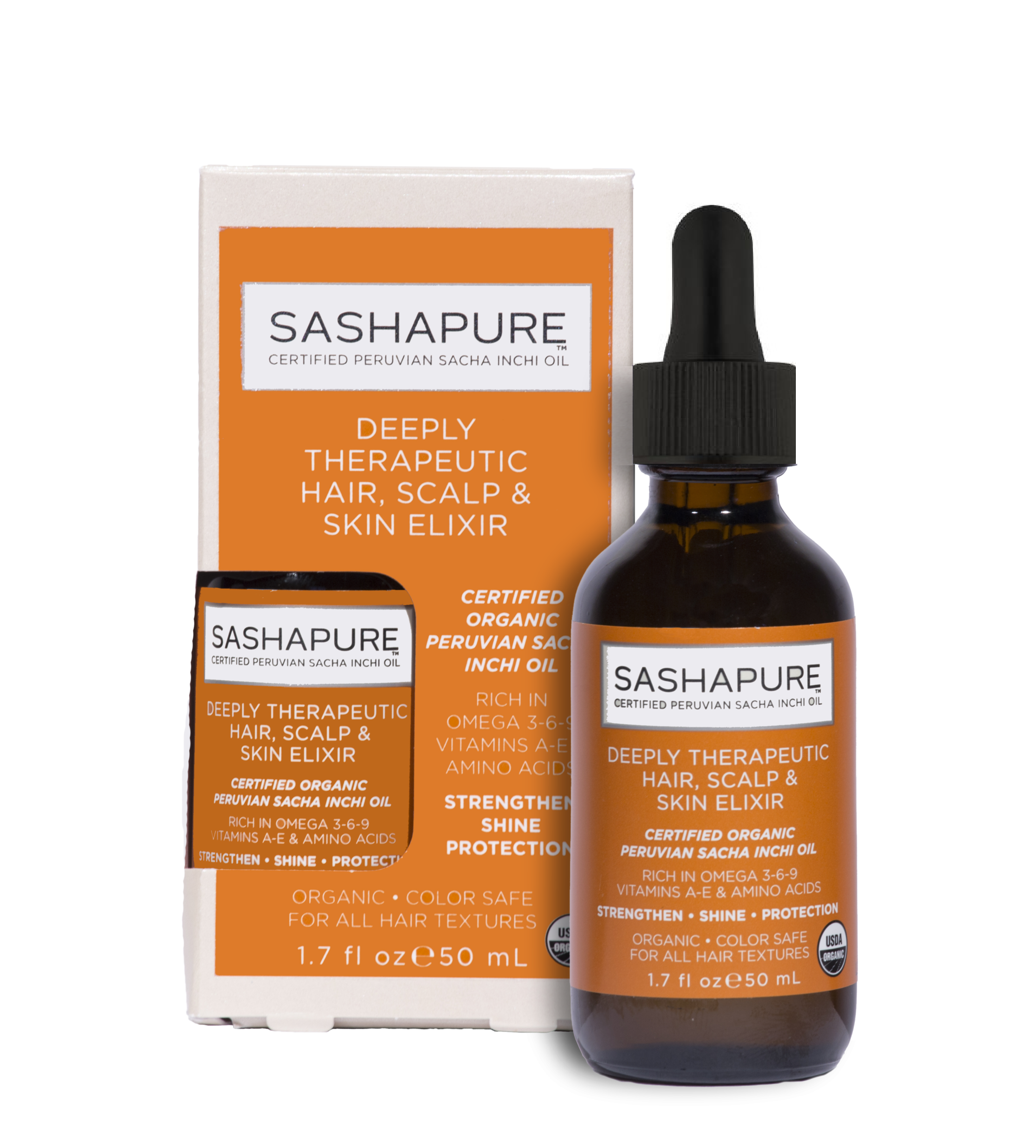 SASHAPURE Средство для роста волос с натуральными маслами / Deeply Therapeutic Hair Scalp&Skin Elixer 50 мл