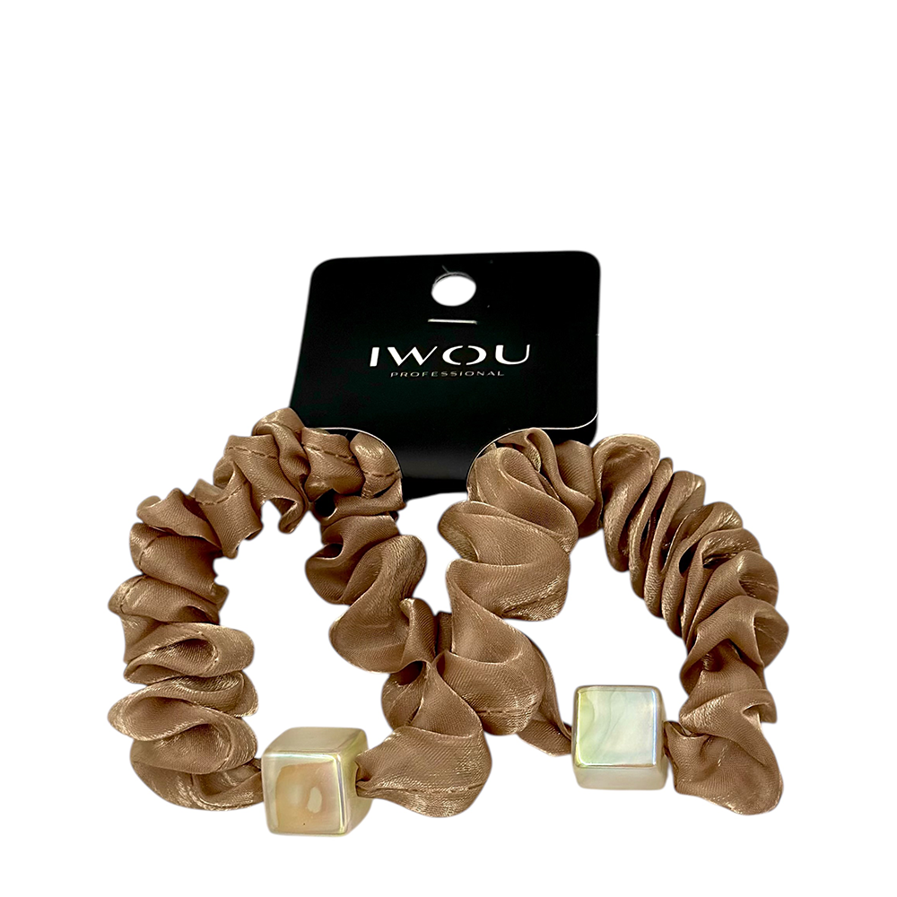 IWOU PROFESSIONAL Резинка для волос Глазурь карамель 2шт, фото 1