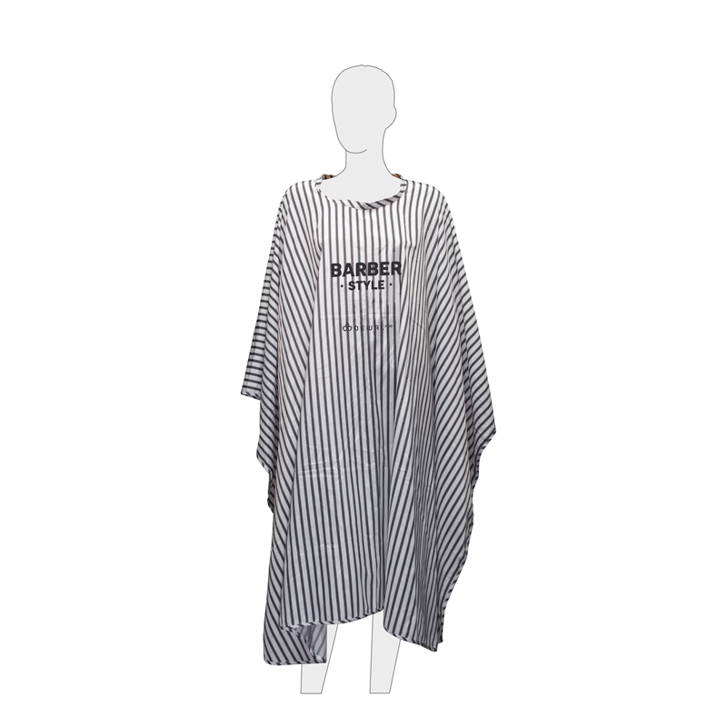 DEWAL PROFESSIONAL Пеньюар для стрижки Barber Style, полиэстер, на крючках, полоска 146х150 см, фото 2