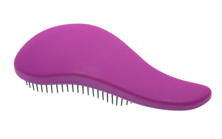 DEWAL BEAUTY Щетка массажная для легкого расчесывания волос, мини, с ручкой, цвет фиолетово-черный dalin шампунь для волос для легкого расчесывания 200 0