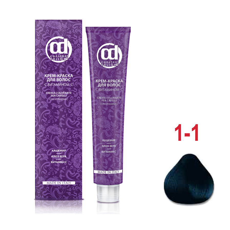 CONSTANT DELIGHT 1/1 краска с витамином С для волос, черный сандре 100 мл, фото 2