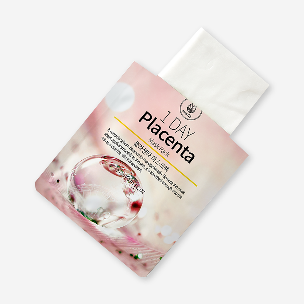 MED:B Маска тканевая с экстрактом фитоплаценты / Med B 1 Day Placenta Mask Pack 27 мл, фото 2