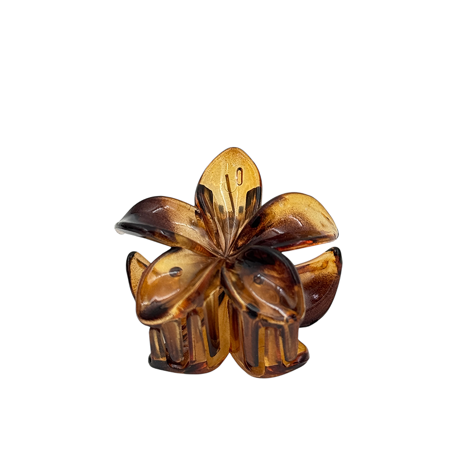 IWOU PROFESSIONAL Краб для волос малый Франжипани коричневый глянец 4*4см 2шт, фото 2