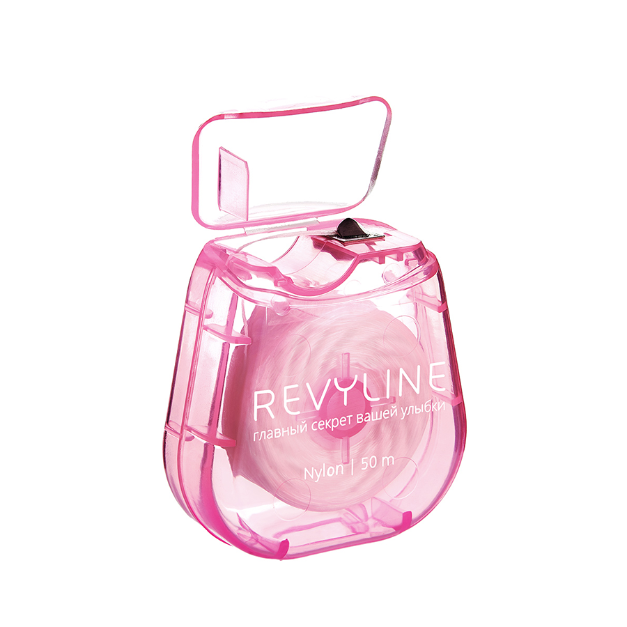 REVYLINE Нить зубная вощеная, нейлон, 50 м, розовая / Bubble Gum, фото 5