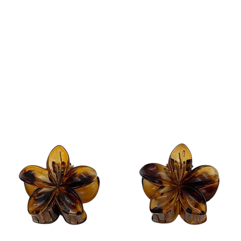 IWOU PROFESSIONAL Краб для волос малый Франжипани коричневый глянец 4*4см 2шт, фото 1