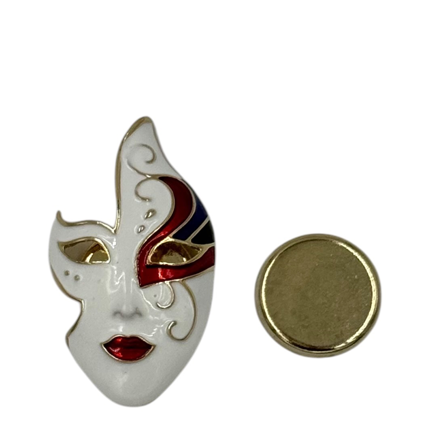IWOU PROFESSIONAL Брошь-магнит Венецианская маска золото, фото 2
