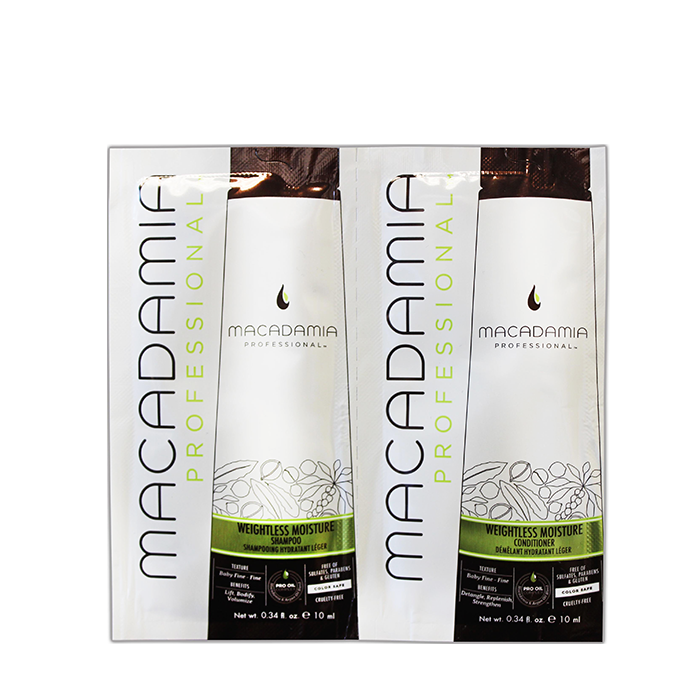 MACADAMIA PROFESSIONAL Шампунь и кондиционер увлажняющий для тонких волос / Weightless Moisture 2 х 10 мл