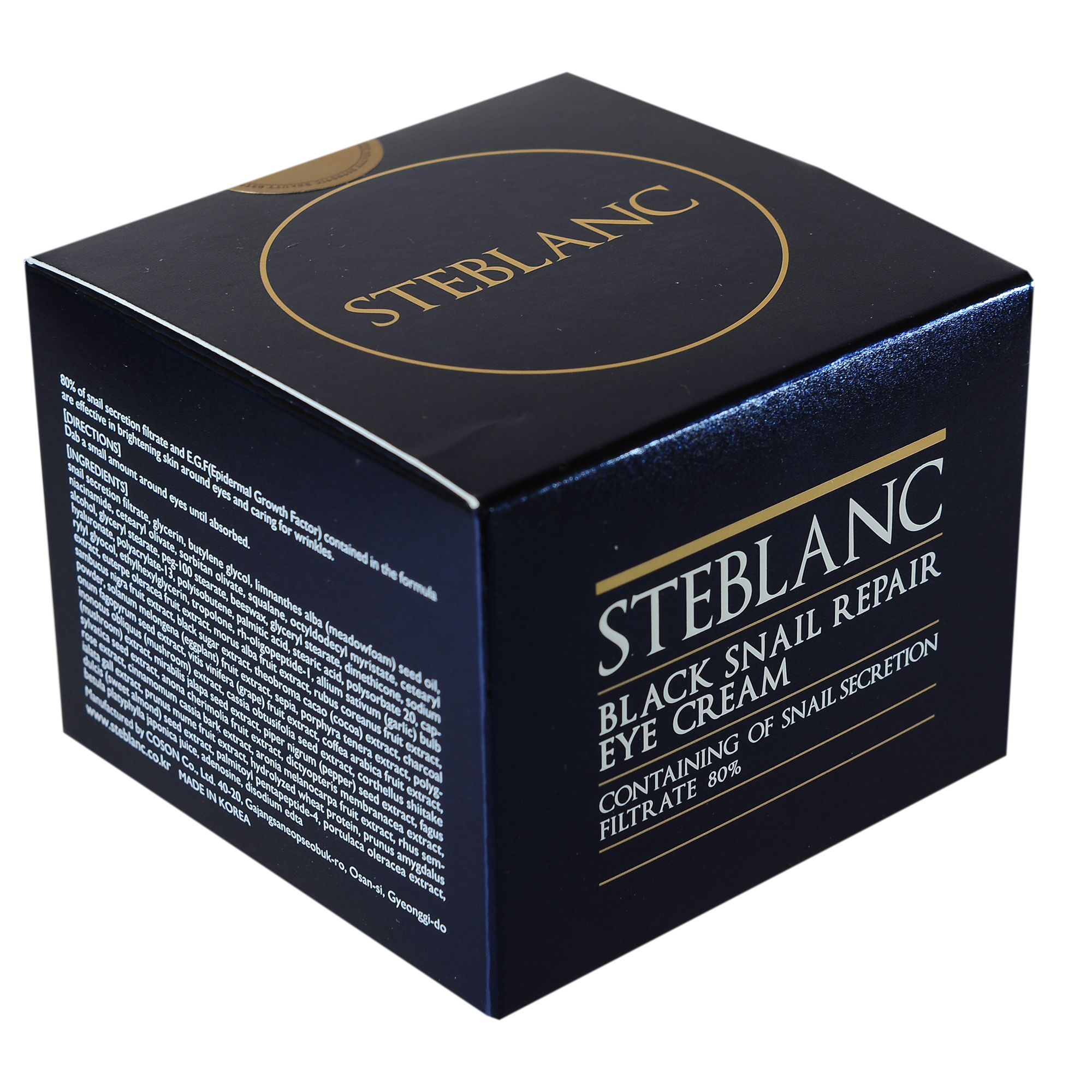 STEBLANC Крем с муцином черной улитки для ухода за кожей вокруг глаз / Black Smail Repair Eye Cream 35 мл, фото 3