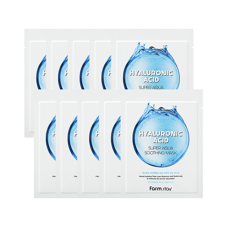 FARMSTAY Маска тканевая для лица с гиалуроновой кислотой / Hyaluronic Acid Super Aqua Soothing Mask 10*25 мл, фото 2