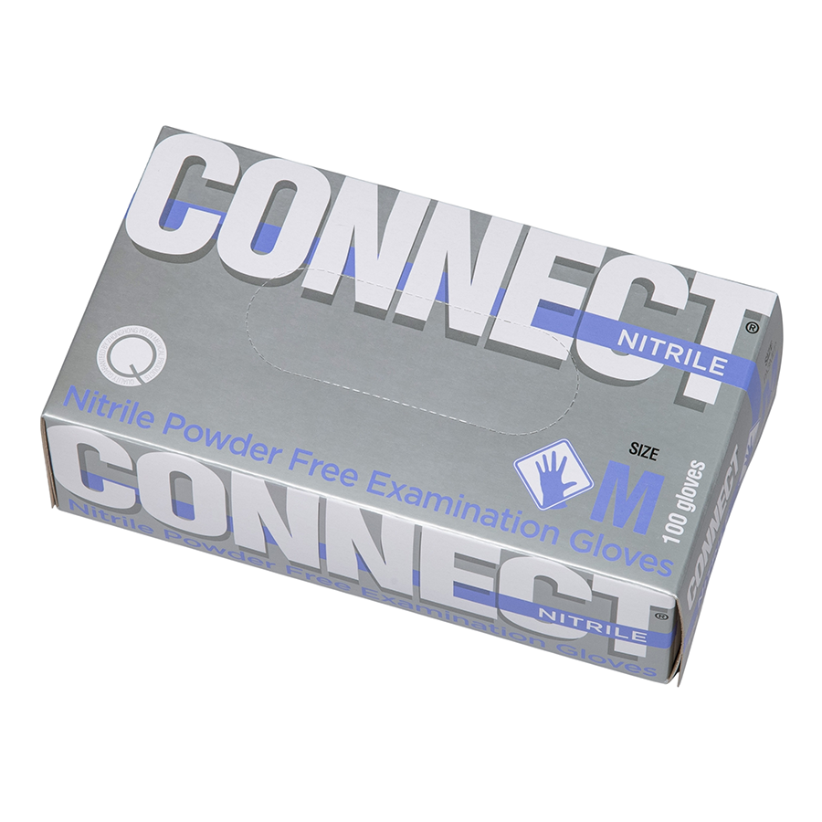 ЧИСТОВЬЕ Перчатки нитрил голубые медицинские М Connect Ultra Blue Nitrile 100 шт, фото 2