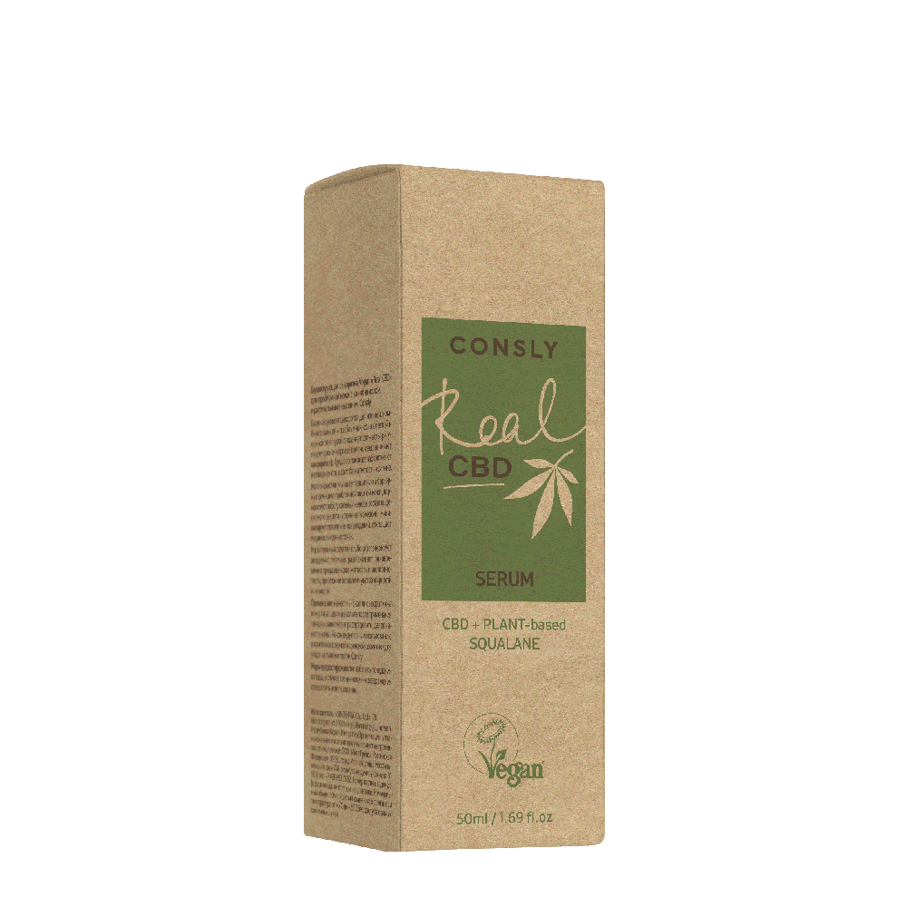 CONSLY Сыворотка балансирующая для проблемной кожи с канабидиолом и растительным скваланом / Consly Vegan Real CBD 50 мл, фото 2