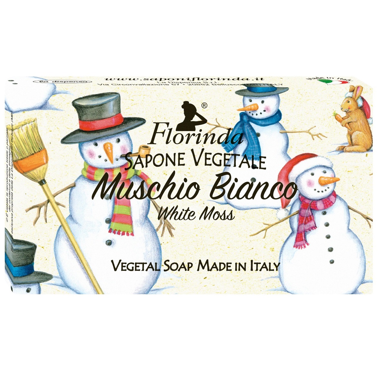 

FLORINDA Мыло растительное, белый мускус / Muschio Bianco 100 г