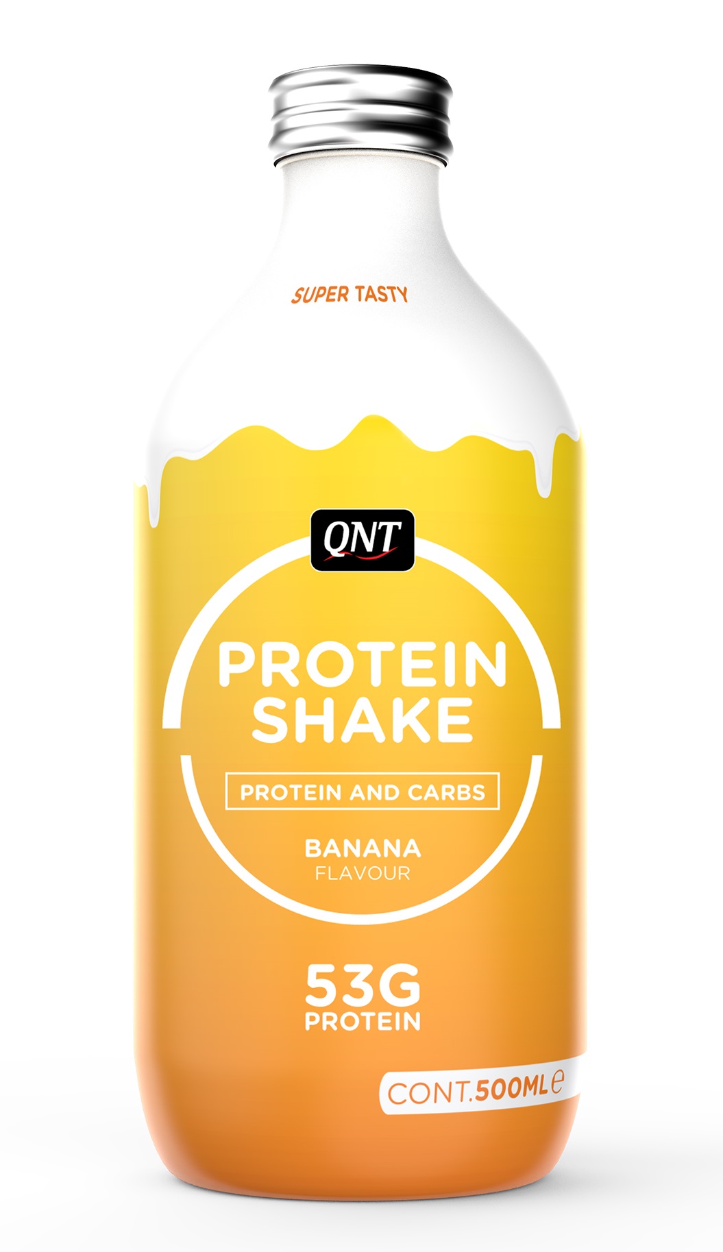 QNT Продукт специальный пищевой Протеин коктейль со вкусом банана / PROTEIN SHAKE glass bottle Banana 500 мл