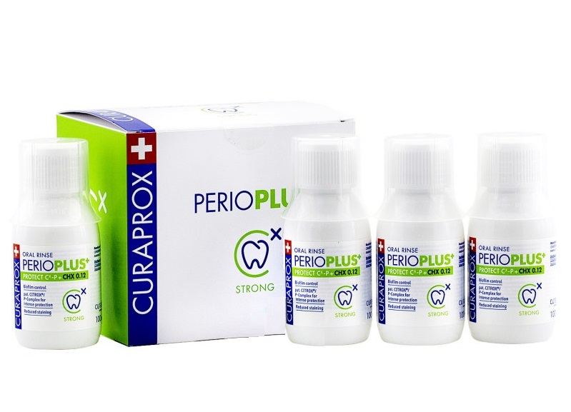 CURAPROX Жидкость-ополаскиватель для полости рта с содержанием хлоргексидина 0,12% / Perio Plus Protect 4 х 100 мл