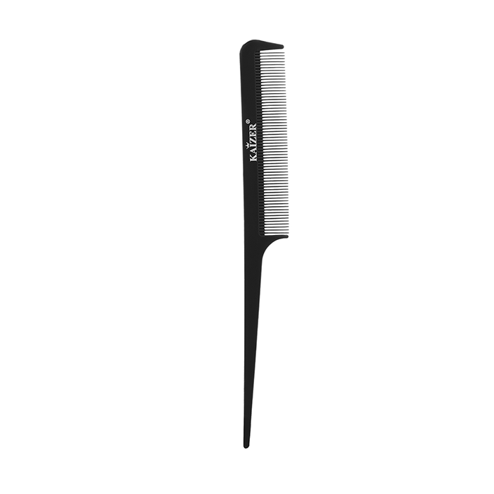 KAIZER Гребень пластиковый с ручкой, 1 вилка, цвет черный kaizer аппликатор для век с ручкой 125 мм