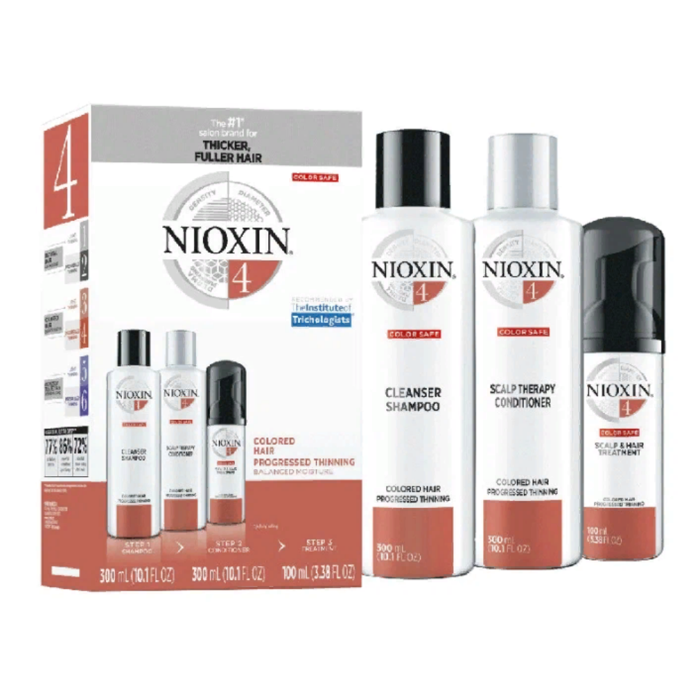 NIOXIN Набор для волос Система 4 (шампунь очищающий 300 мл, кондиционер увлажняющий 300 мл, маска питательная 100 мл)
