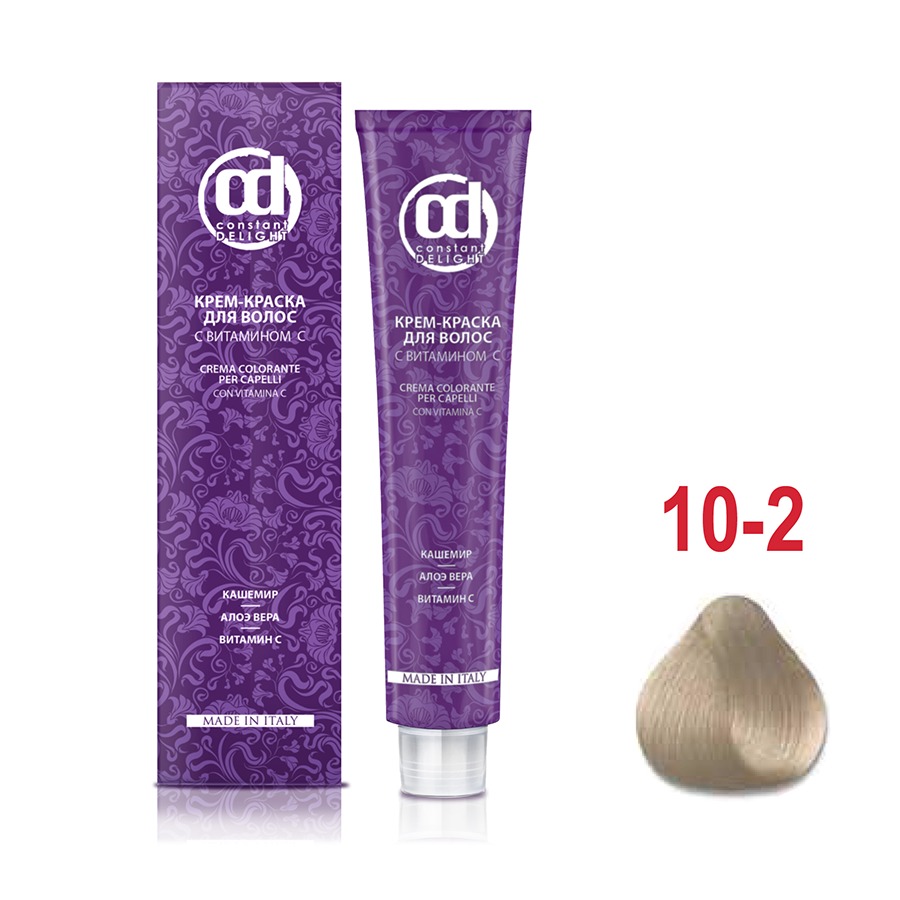CONSTANT DELIGHT 10/2 краска с витамином С для волос, светлый блондин пепельный 100 мл, фото 2