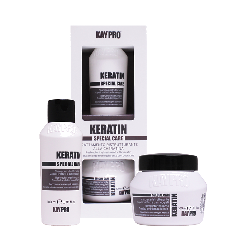 KAYPRO Набор для волос восстанавливающий (шампунь 100 мл, маска 100 мл) / Keratin