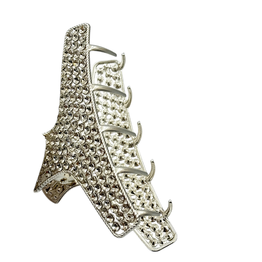 IWOU PROFESSIONAL Краб для волос Паутина из страз серебро 4,5*9см, фото 3