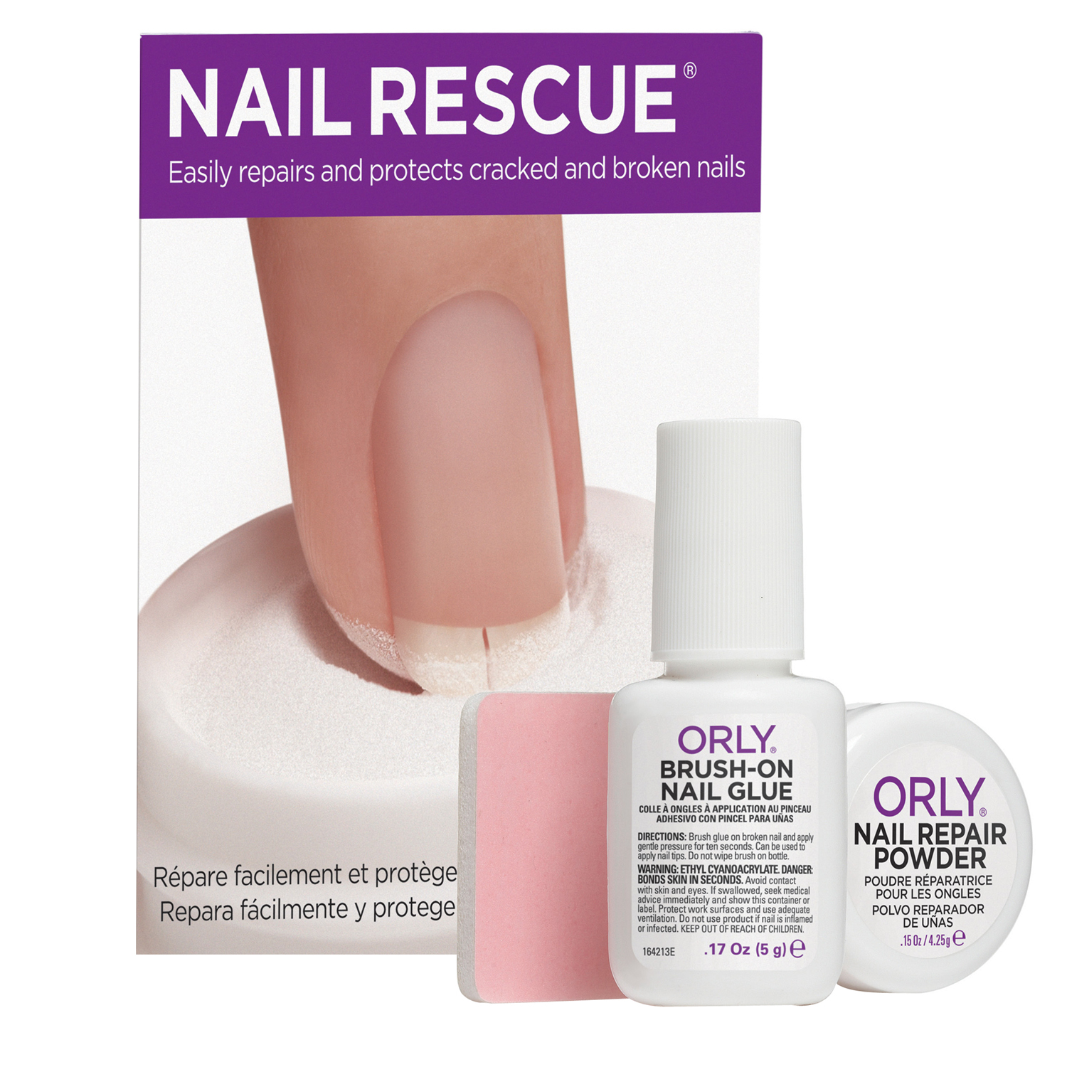 ORLY Набор Скорая ногтевая помощь (клей + пудра) / Nail Rescue Kit щеточка для маникюра patrisa nail для удаления опила и пыли малая