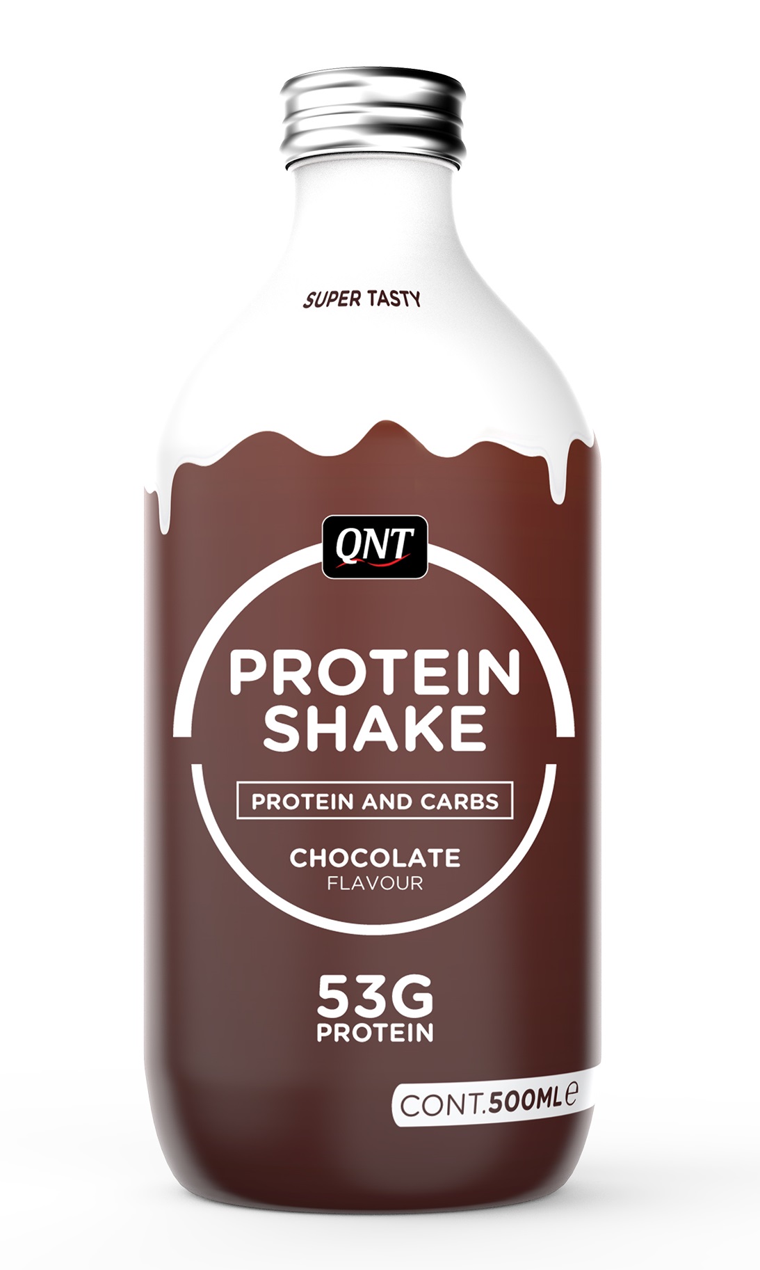 QNT Продукт специальный пищевой Протеин коктейль со вкусом шоколада / PROTEIN SHAKE glass bottle Chocolate 500 мл