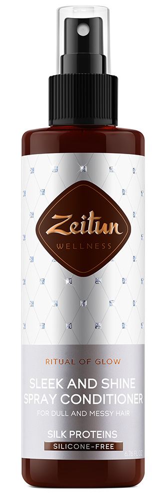 Купить ZEITUN Спрей-кондиционер с протеинами шелка для гладкости и блеска волос Ритуал сияния 200 мл