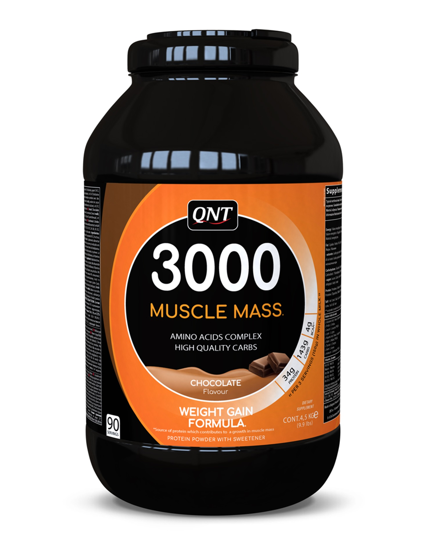 QNT Добавка биологически активная к пище 3000 Массл масс, шоколад / 3000 Muscle Mass Chocolate Flavour 4,5 кг