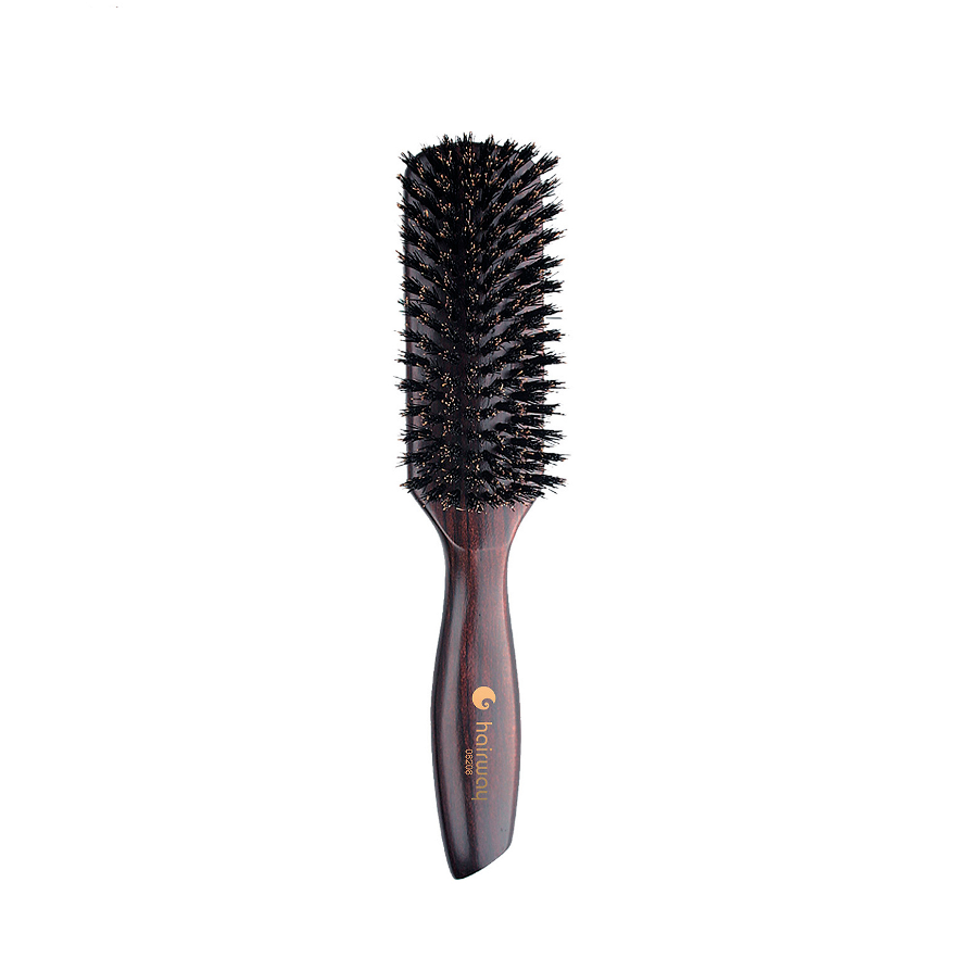 HAIRWAY Щетка Venge массажная, прямоугольная узкая, на деревянной основе 9-рядная clarette щетка для волос на подушке узкая