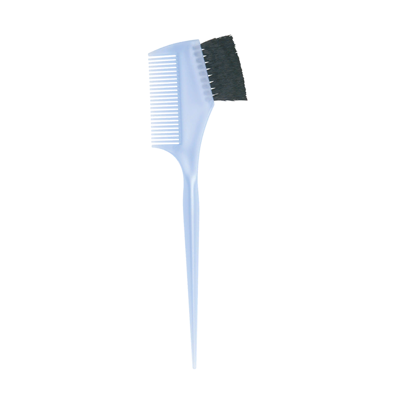 кисть для окрашивания волос узкая с тонкой щетиной DEWAL PROFESSIONAL Кисть для окрашивания с расческой, узкая голубая, с черной волнистой щетиной 55 мм