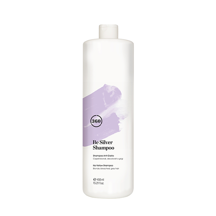 360 HAIR PROFESSIONAL Шампунь антижелтый для волос / Shampoo Be Silver 450 мл шампунь для ослабленных и химически обработанных волос с гидролизированными протеинами риса и сои shampoo repair 2532 500 мл