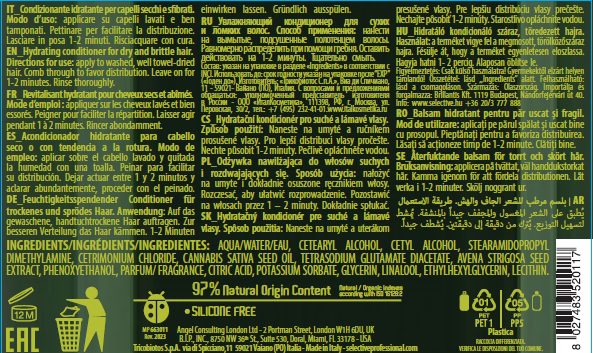 SELECTIVE PROFESSIONAL Кондиционер увлажняющий для сухих и ломких волос / HEMP 200 мл, фото 2